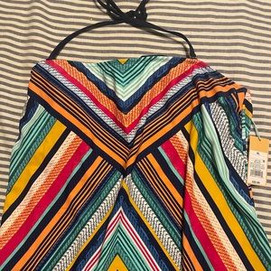 Multicolor Tankini Top. XL. Bandana or Scarf Style. Open Back. So Cute! NWT